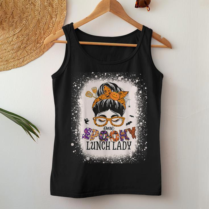 One Spooky Lunch Lady Bleached Halloween Women Tank Top Unique Gifts