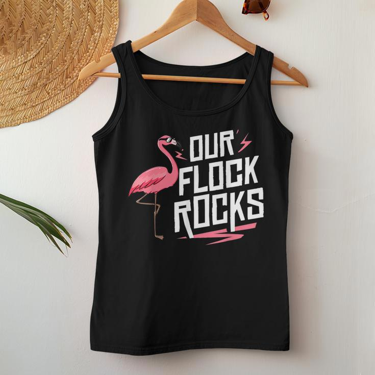 Our Flock Rocks Flamingo Mothers Day Funny Gift Women Tank Top Basic Casual Daily Weekend Graphic Funny Gifts
