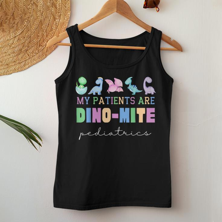 My Patients Are Dino-Mite Pediatric Nicu Nurse Dinosaur Women Tank Top Unique Gifts