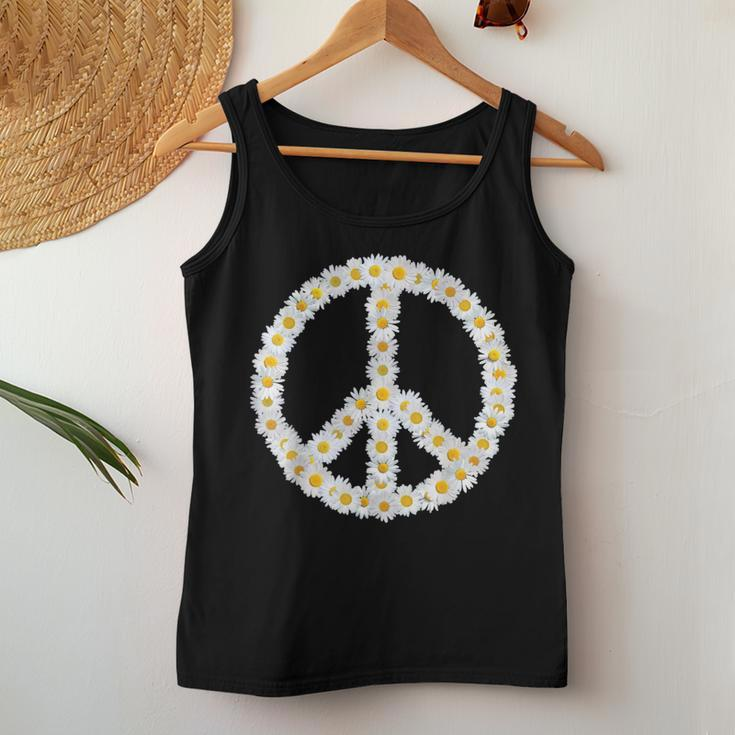 Peace Sign Daisies Retro Floral Hippie Daisy Lover Women Tank Top Personalized Gifts
