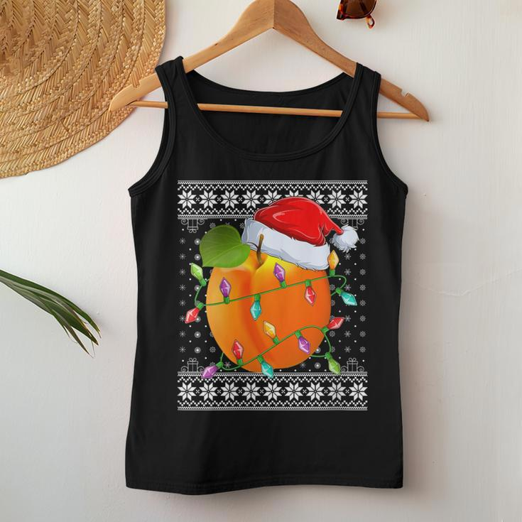 Peaches Xmas Ugly Sweater Santa Lighting Peaches Christmas Women Tank Top Funny Gifts