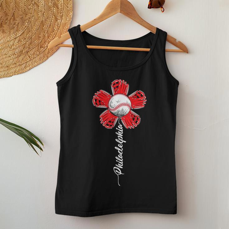 Philly Colorful Baseball Flower Souvenir I Love Philly Women Tank Top Funny Gifts
