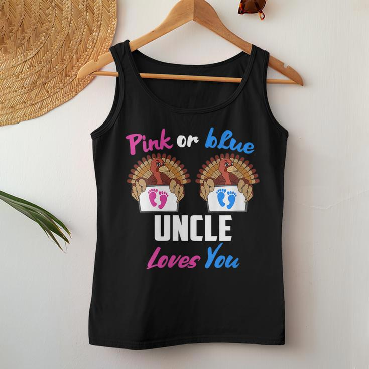 Pink Or Blue Uncle Loves You- Gender Reveal Thanksgiving Women Tank Top Unique Gifts