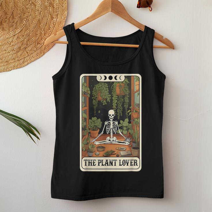 The Plant Lover Tarot Card Halloween Skeleton Stay Spooky Women Tank Top Unique Gifts