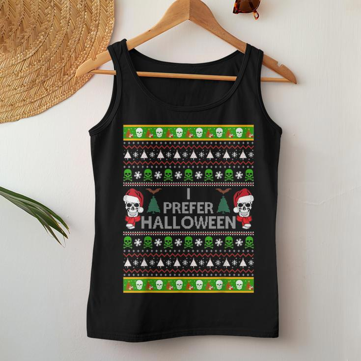 I Prefer Halloween Christmas Sweater Ugly X-Mas Women Tank Top Unique Gifts