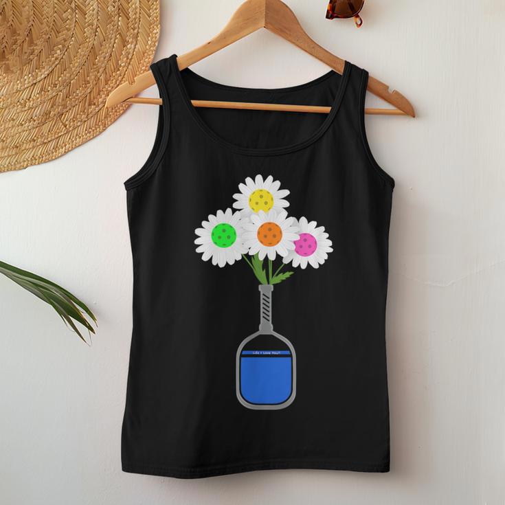 Pretty Pickleball Flowers In Paddle Vase Pickleball Women Tank Top Unique Gifts