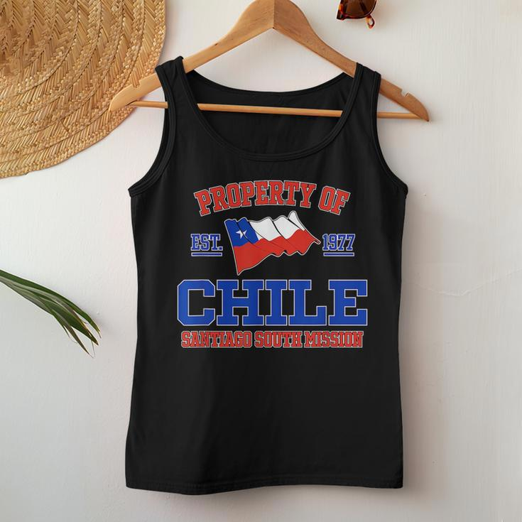 Property Of Chile Santiago South Mission Established 1977 Chile Women Tank Top Unique Gifts