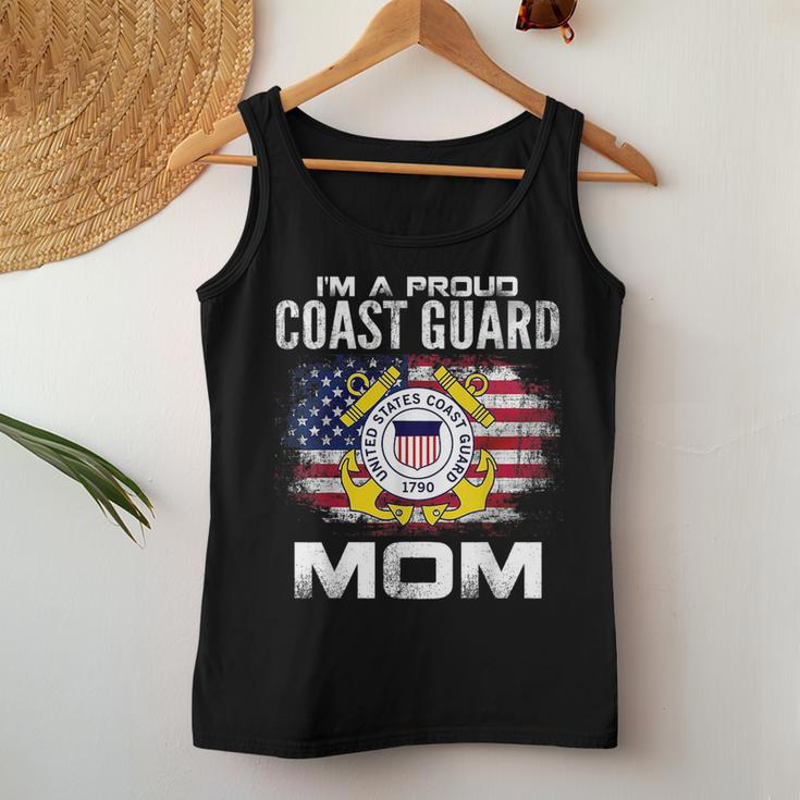 Im A Proud Coast Guard Mom With American Flag For Mom Women Tank Top Unique Gifts