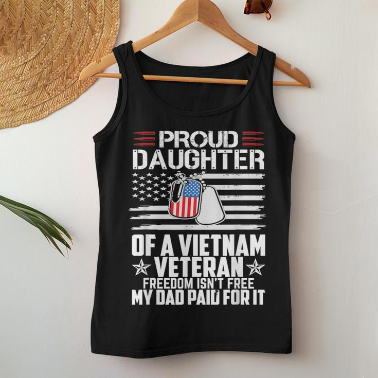 Proud Daughter Of A Vietnam Veteran Freedom Isn't Free Women Tank Top Funny Gifts