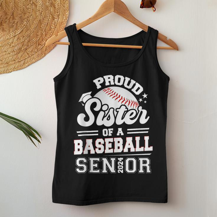Proud Sister Of A Baseball Senior 2024 Graduate For Sister Women Tank Top Unique Gifts
