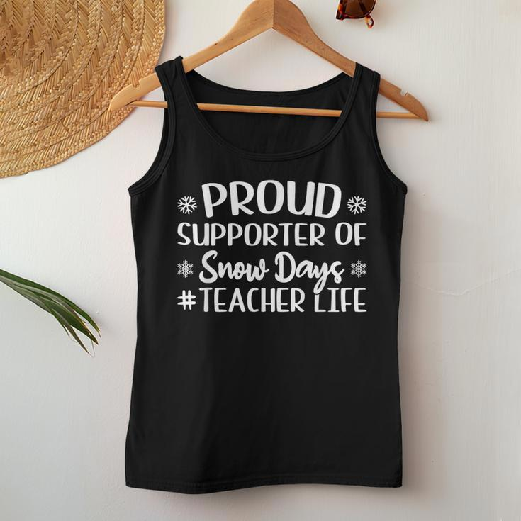 Proud Supporter Of Snow Days Christmas Teacher Life Women Tank Top Unique Gifts