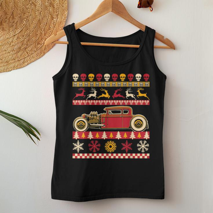 Rat Rod Ugly Christmas Sweater Party For Car Lovers Women Tank Top Funny Gifts