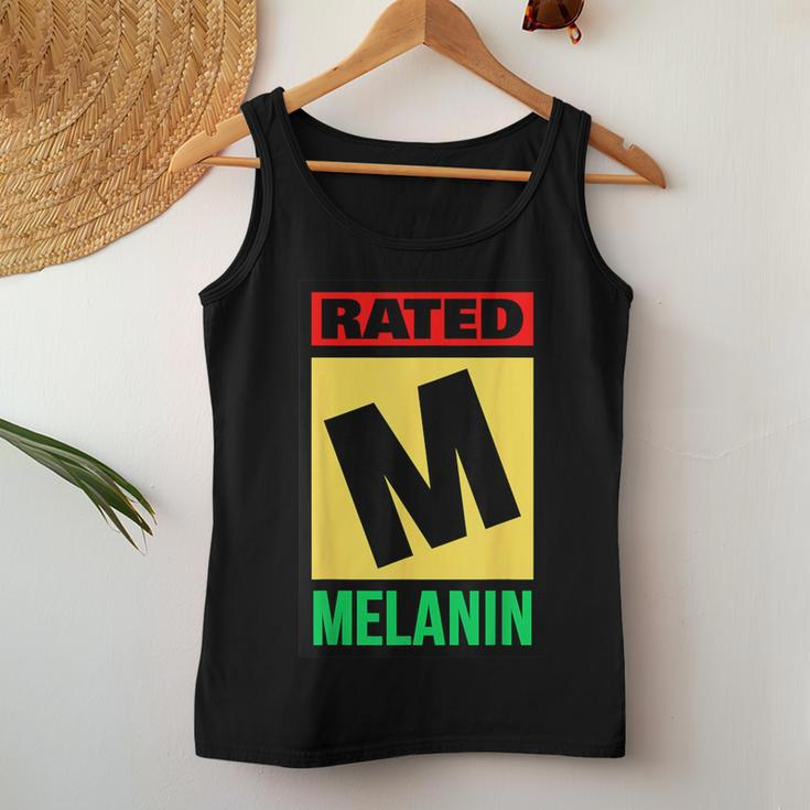 Rated M For Melanin Poppin Black Girl Magic Grl Pwr History Women Tank Top Unique Gifts