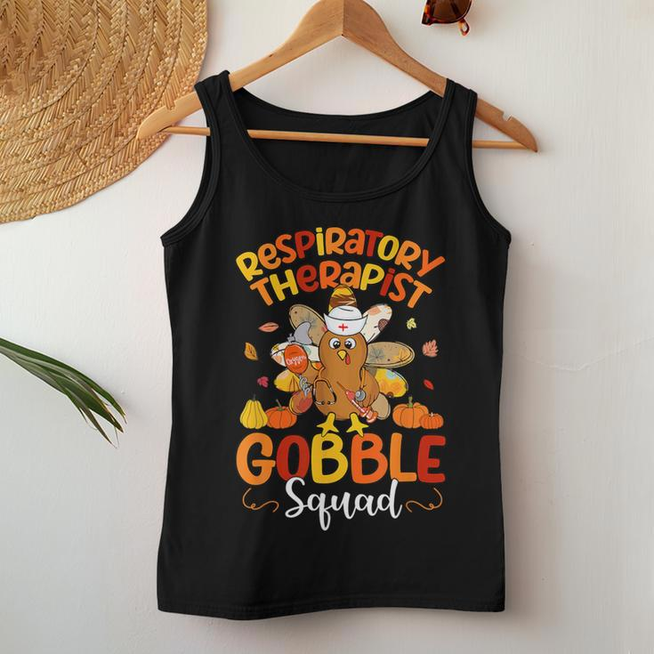 Respiratory Therapist Gobble Squad Turkey Fall Thanksgiving Women Tank Top Funny Gifts