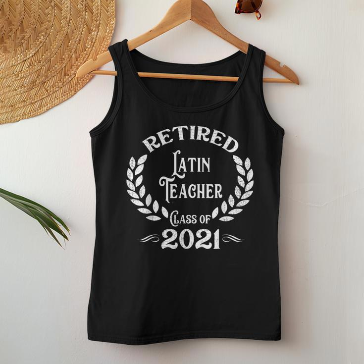 Retired Latin Teacher Class Of 2021 Retirement Women Tank Top Unique Gifts