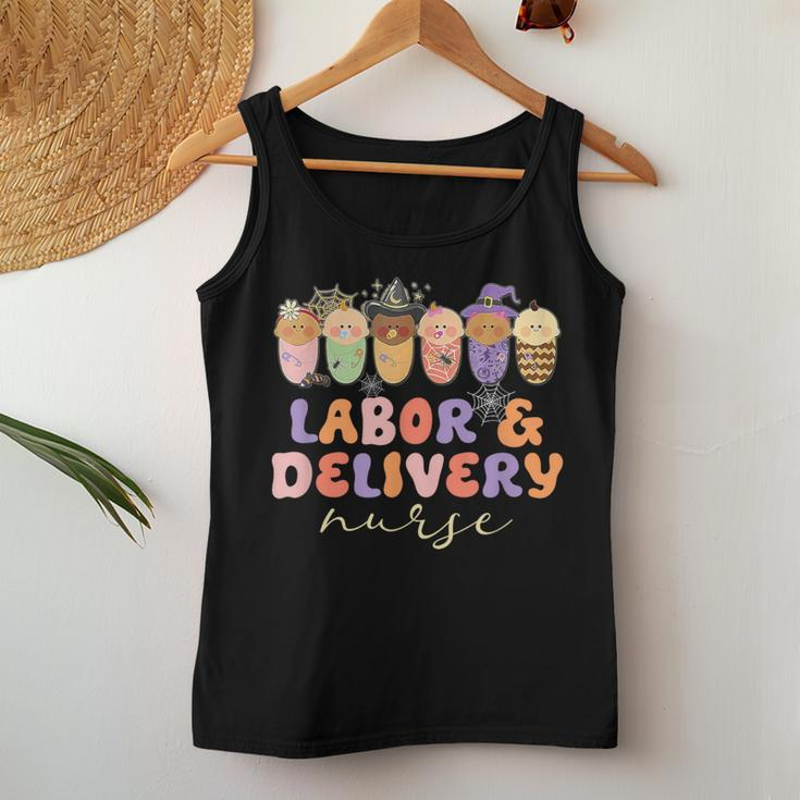 Retro Halloween L&D Labor And Delivery Nurse Party Costume Women Tank Top Unique Gifts