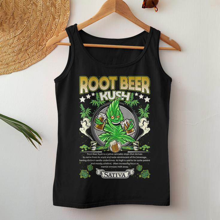 Root Beer Kush Hybrid Cross Marijuana Strain Cannabis Leaf Beer Women Tank Top Unique Gifts