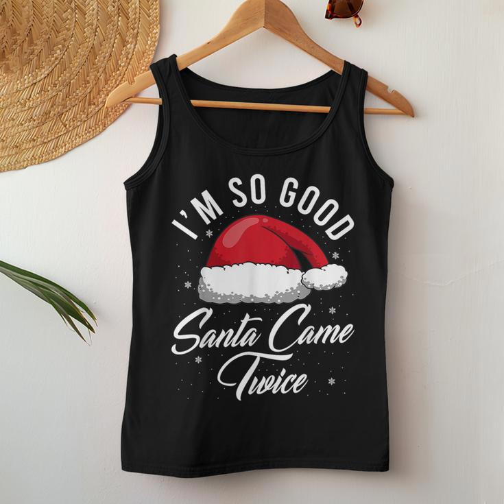 Santa Came Twice - Funny Christmas Pun Women Tank Top Weekend Graphic Funny Gifts