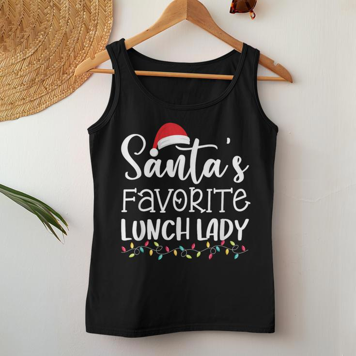 Santa's Favorite Lunch Lady Ugly Sweater Christmas Women Tank Top Funny Gifts
