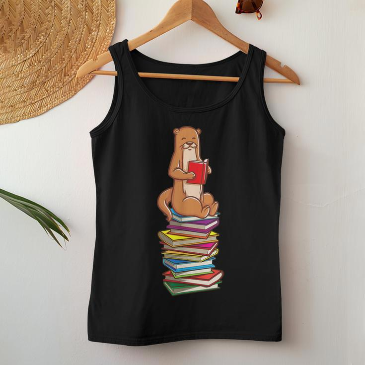 Sea Otter Book Reading For Bookworm Teachers Women Tank Top Unique Gifts