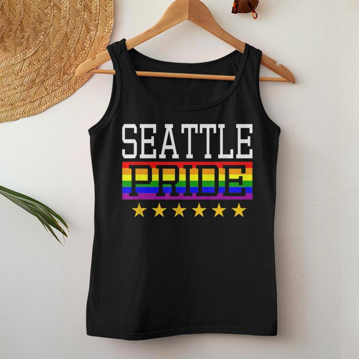 Seattle Pride Gay Lesbian Queer Lgbt Rainbow Flag Washington Women Tank Top Unique Gifts