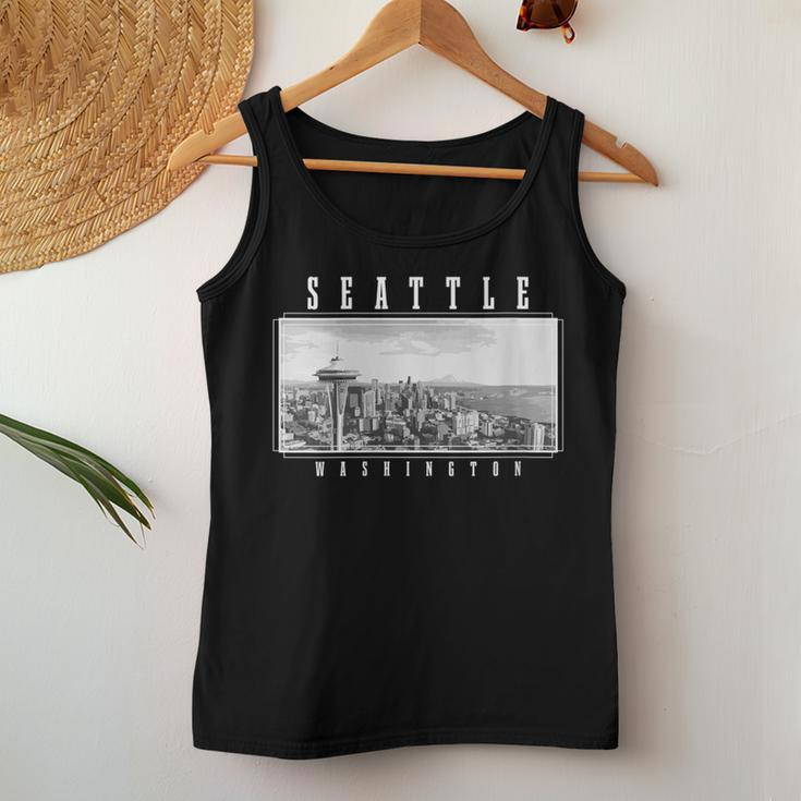 Seattle Washington Skyline Pride Space Needle Vintage Women Tank Top Unique Gifts