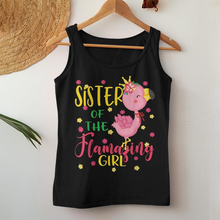 Sister Of The Flamazing Girl Cute Flamingo Sister Birthday Women Tank Top Unique Gifts