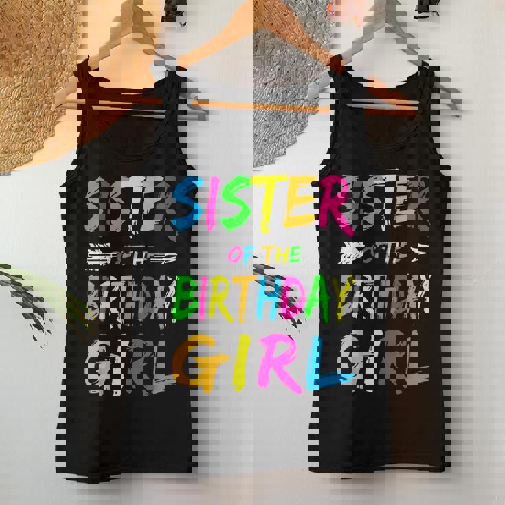 Sister Of The Birthday Girl Glows Retro 80S Party Women Tank Top Basic Casual Daily Weekend Graphic Personalized Gifts