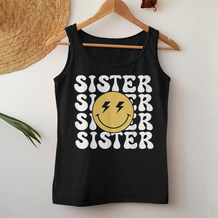 Sister One Happy Dude Birthday Theme Family Matching Women Tank Top Unique Gifts