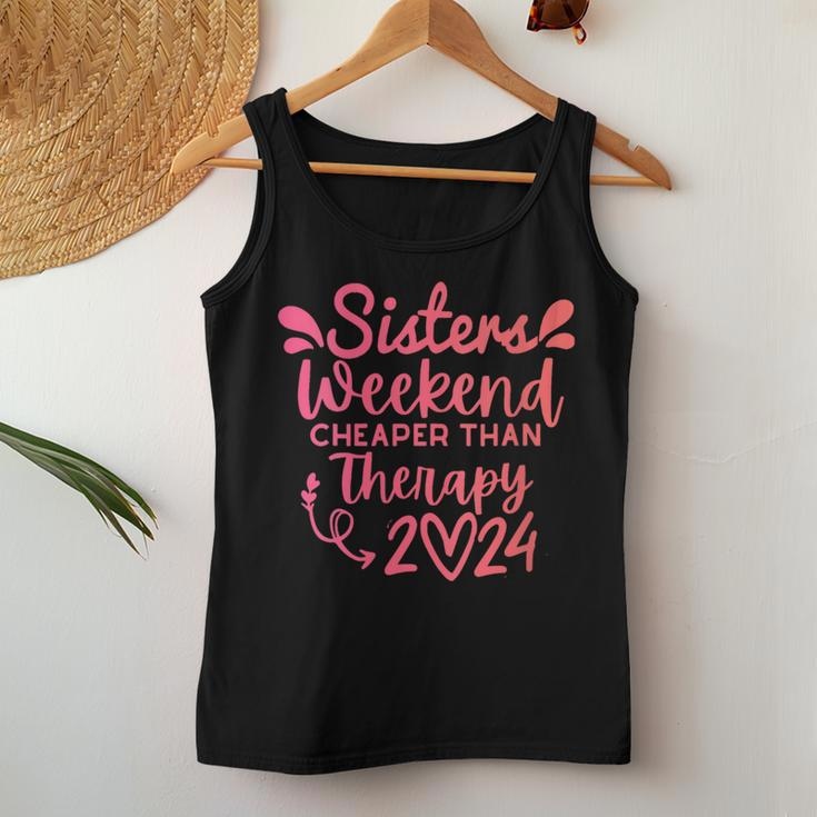 Sisters Weekend Cheapers Than Therapy 2024 Girls Trip Women Tank Top Unique Gifts