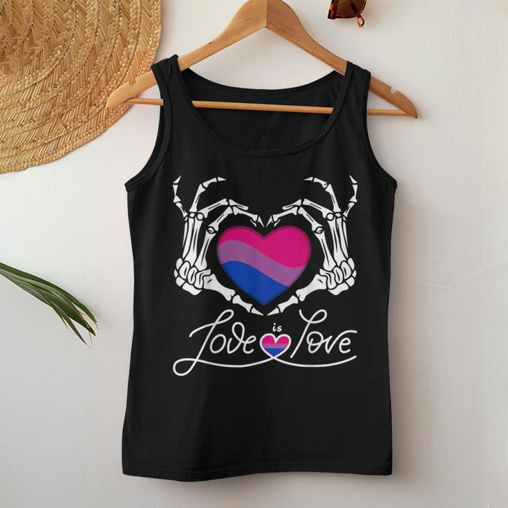 Skeleton Heart Love Is Love Lgbt Bisexual Pride Month Women Women Tank Top Unique Gifts