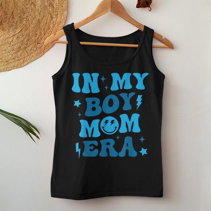 Smile Face In My Boy Mom Era Groovy Mom Of Boys Women Tank Top Unique Gifts