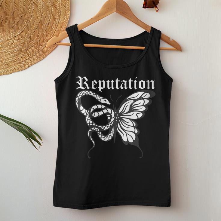 Snake Reputation In The World Butterfly And Snake Women Tank Top Funny Gifts