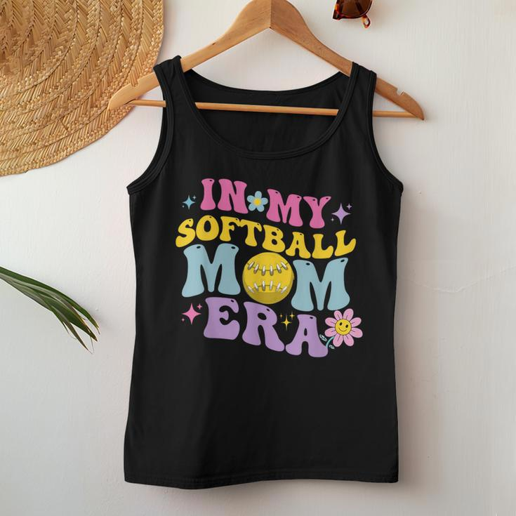 In My Softball Mom Era Retro Groovy Mom Life For Game Day Women Tank Top Unique Gifts