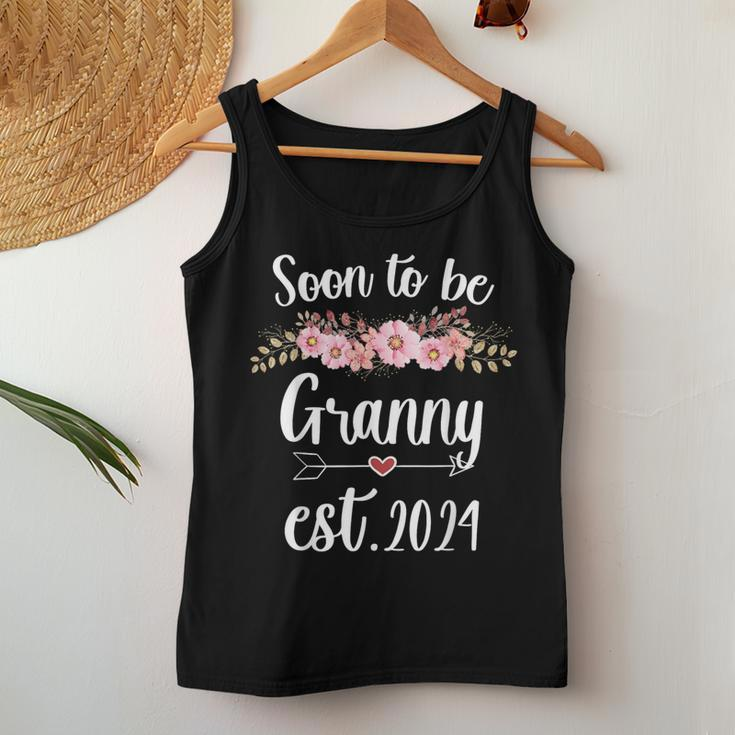 Soon To Be Granny Est 2024 Cute Flower New Mom Baby Reveal Women Tank Top Unique Gifts