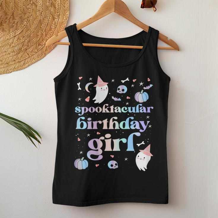 Spooktacular Birthday Girl Cute Ghost Halloween Party Retro Women Tank Top Unique Gifts