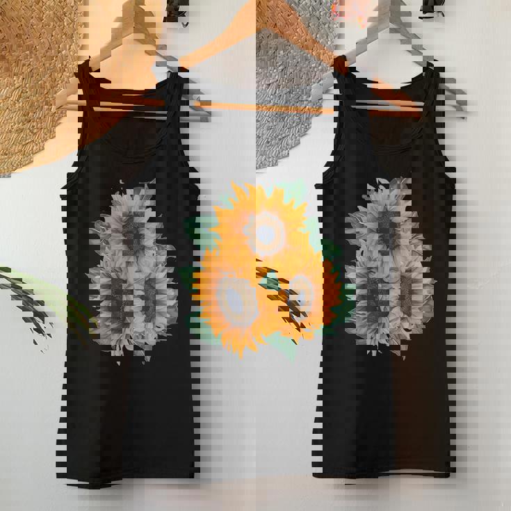 Sunflower Watercolor Floral s By La Monarca Women Tank Top Unique Gifts