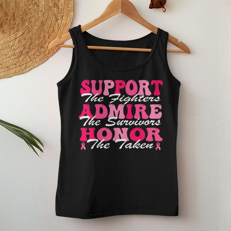 Support Admire Honor Breast Cancer Awareness Month Groovy Women Tank Top Personalized Gifts