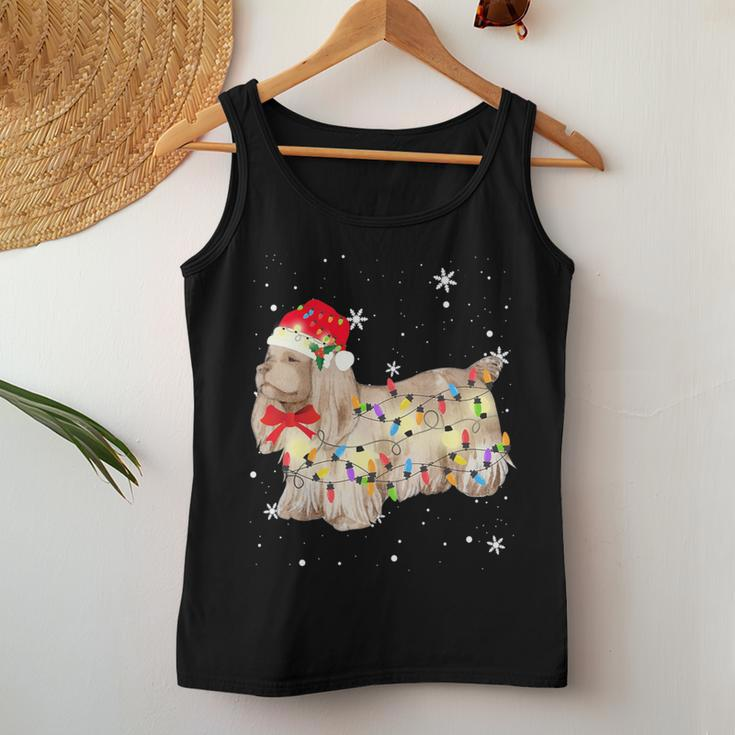 Sussex Spaniel Dog Christmas Light Xmas Mom Dad Women Tank Top Unique Gifts