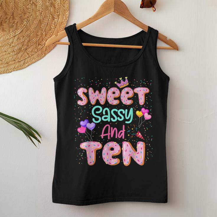 Sweet Sassy And Ten Birthday For Girls 10 Year Old Women Tank Top Unique Gifts