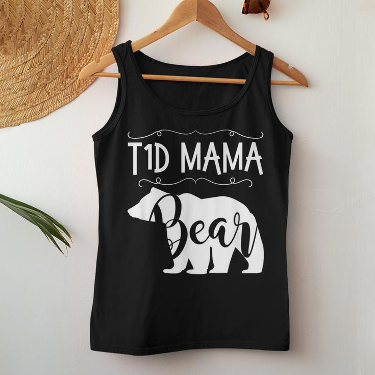 T1d Mama Bear Type1 Diabetes T1Mom Awareness Women Tank Top Unique Gifts