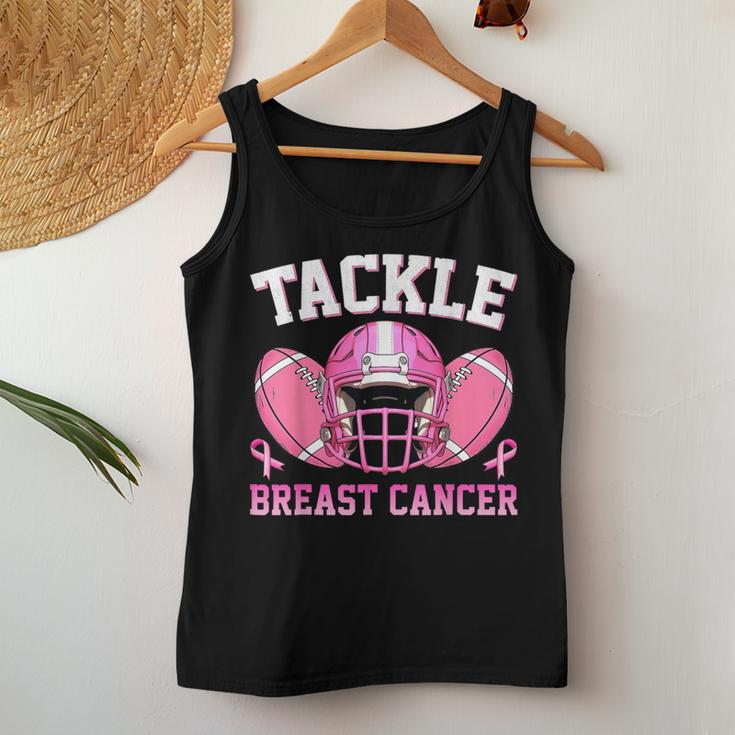 Tackle Breast Cancer Awareness Football Pink Ribbon Women Tank Top Funny Gifts