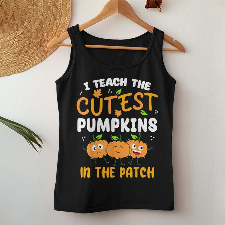 Teacher Halloween Pre-K Teacher Kindergarten Cutest Pumpkins Women Tank Top Unique Gifts