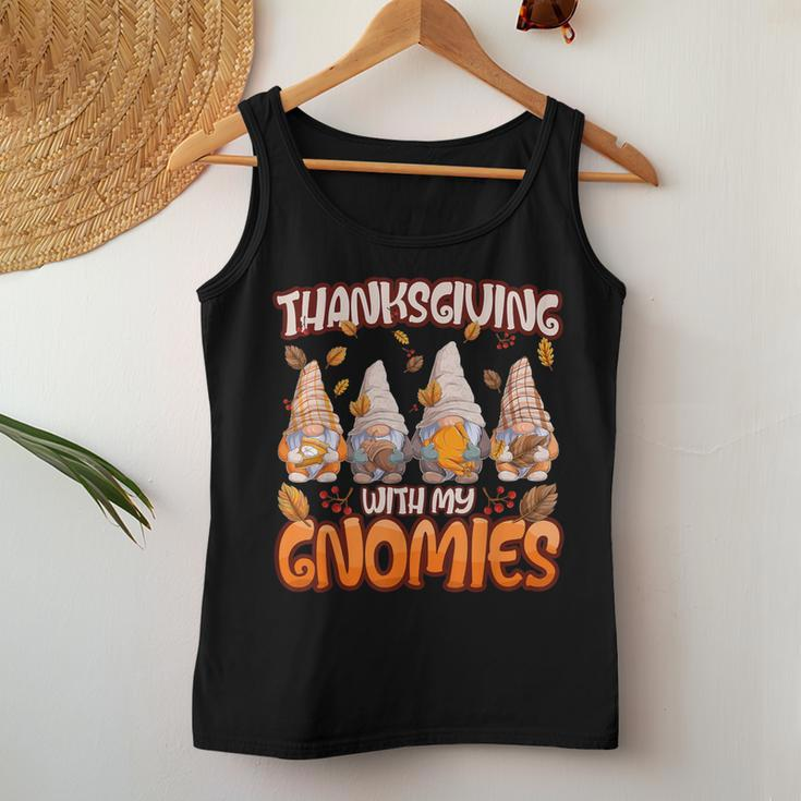 Thanksgiving With My Gnomies Fall Autumn Vibes Women Tank Top Personalized Gifts