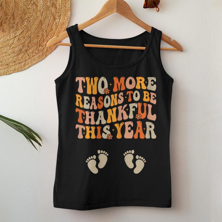 Thanksgiving Twin Pregnancy Announcement Fall Baby Reveal Women Tank Top Personalized Gifts