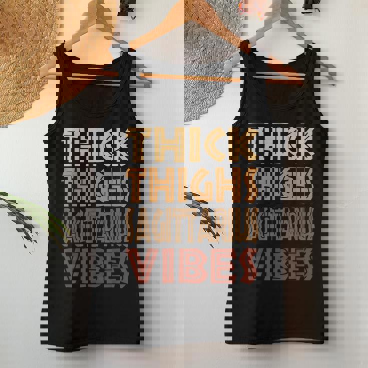 Thick Thighs Sagittarius Vibes Melanin Black Horoscope Women Tank Top Unique Gifts