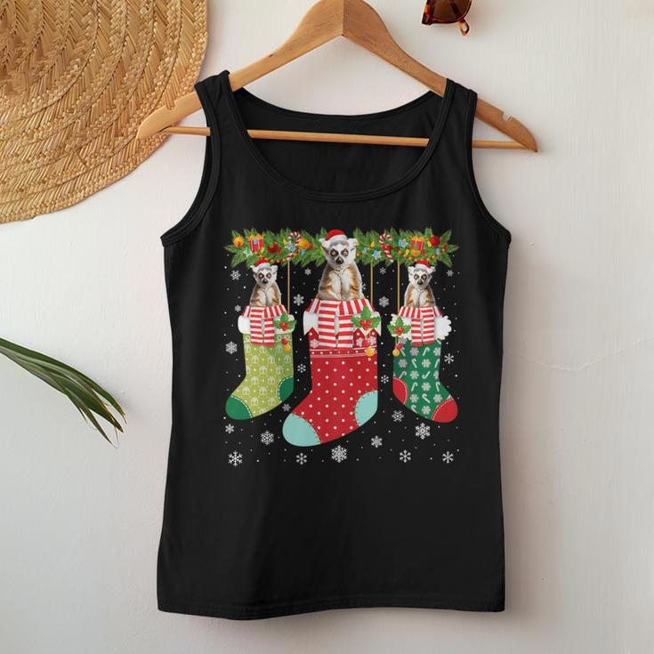 Three Lemur In Socks Ugly Christmas Sweater Party Women Tank Top Unique Gifts