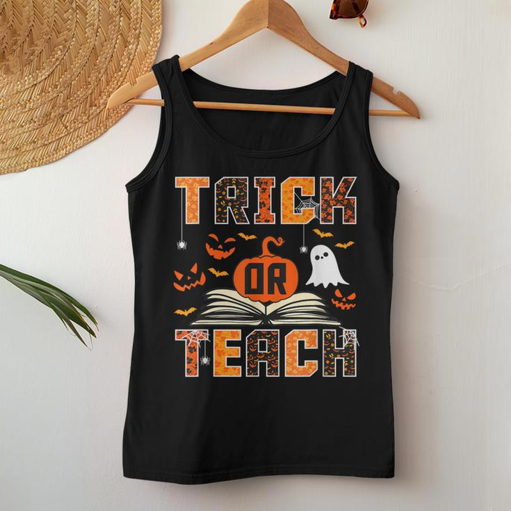 Trick Or Teach Retro Halloween Teacher Costume Women Tank Top Unique Gifts