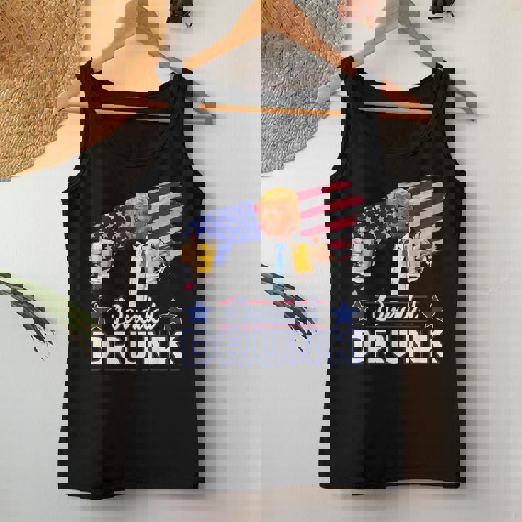 Trump 4Th Of July Drinking Presidents Donald Drunk Women Tank Top Unique Gifts