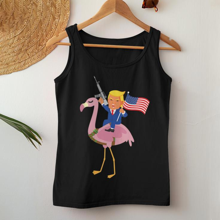 Trump Flamingo Gun Merica 2020 Election Maga Republican Women Tank Top Unique Gifts